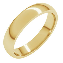 18K Yellow Gold 4 mm Lightweight Comfort-Fit Half Round Band Size 6.5