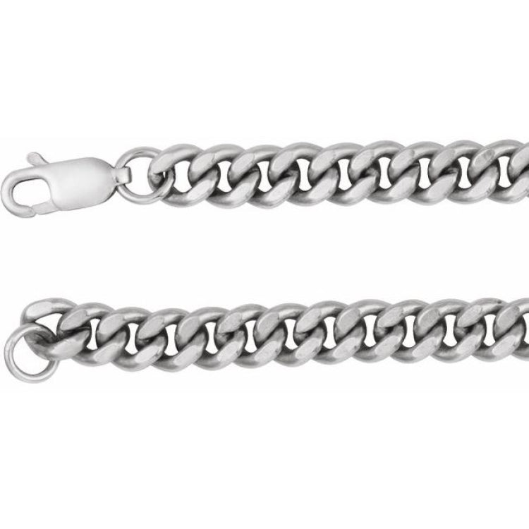 Sterling Silver 4.8 mm Curb 8" Chain