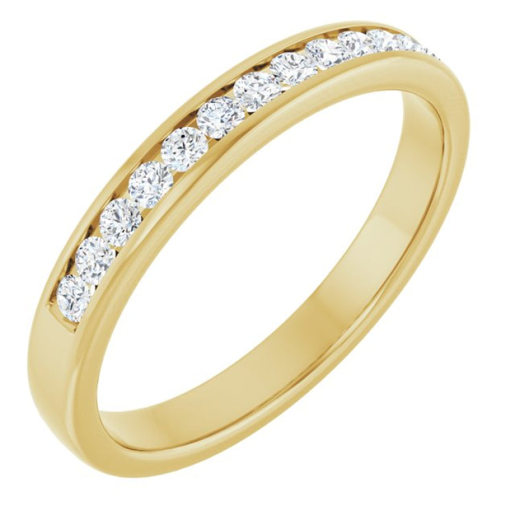 14K Yellow Gold 3/8 CTW Natural Diamond Band