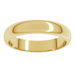 10K Yellow Gold 4 mm Half Round Band Size 9