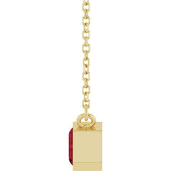 14K Yellow Gold Lab-Grown Ruby 18" Necklace