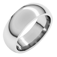 14K White Gold 7 mm Comfort-Fit Half Round Band Size 9
