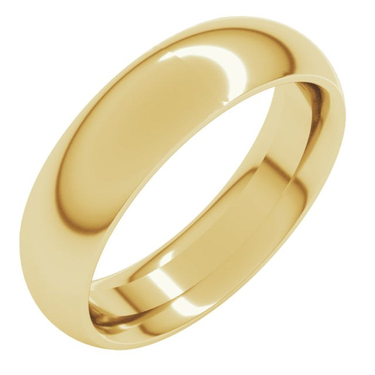 10K Yellow Gold 5.5 mm Comfort-Fit Half Round Band Size 10