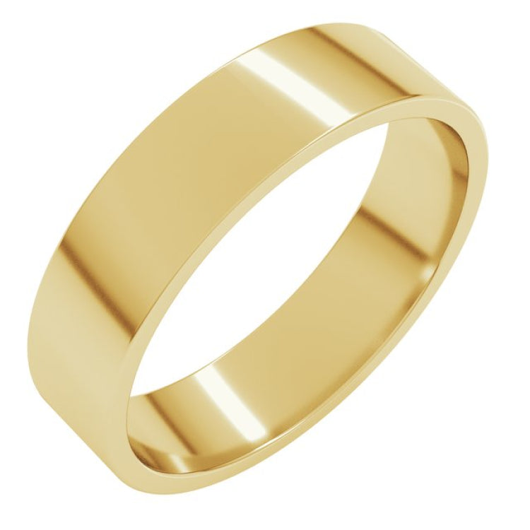 14K Yellow Gold 5.5 mm Flat Band Size 10