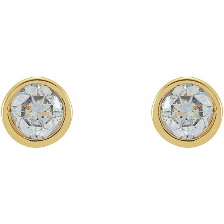 14K Yellow Gold 5/8 CTW Natural Diamond Micro Bezel-Set Earrings