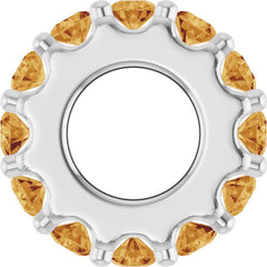 Sterling Silver Natural Citrine Spacer Charm/Pendant