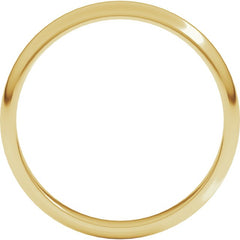 18K Yellow Gold 3 mm Half Round Band Size 8.5