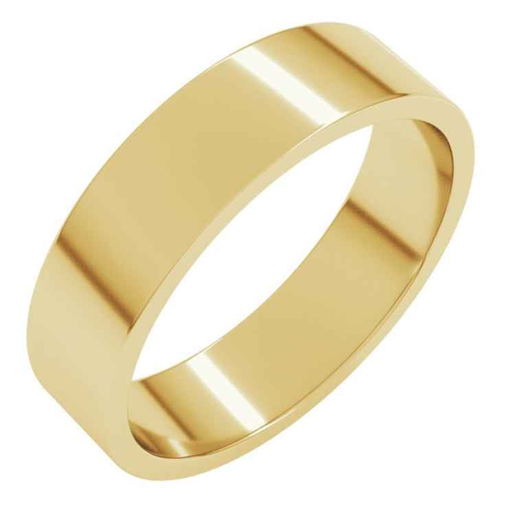 14K Yellow Gold 5 mm Flat Band Size 7.5