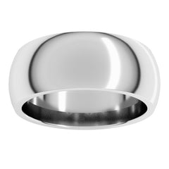 Platinum 8 mm Comfort-Fit Half Round Band Size 12.5