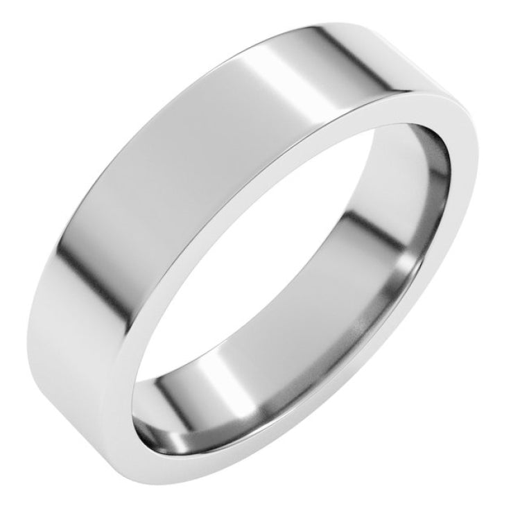 Platinum 5 mm Comfort-Fit Flat Band Size 7.5