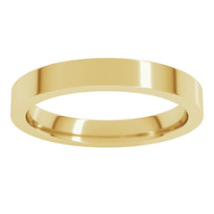 18K Yellow Gold 3 mm Comfort-Fit Flat Band Size 4