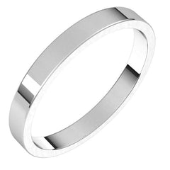 14K White Gold 2.5 mm Flat Band Size 10.5