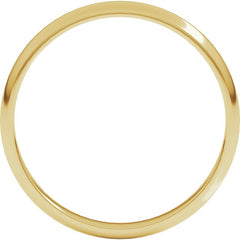 14K Yellow Gold 2.5 mm Lightweight Half Round Band Size 4.5