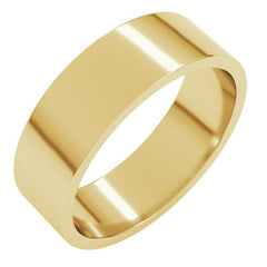 14K Yellow Gold 6 mm Flat Band Size 8