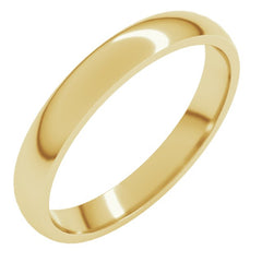 10K Yellow Gold 3 mm Lightweight Comfort-Fit Half Round Band Size 6