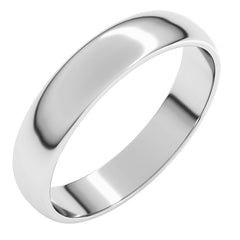 10K White Gold 4 mm Lightweight Half Round Band Size 10
