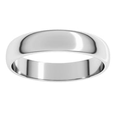 14K White Gold 4 mm Lightweight Half Round Band Size 11