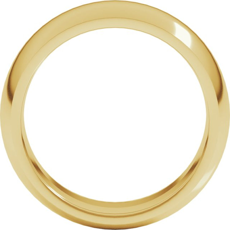 14K Yellow Gold 8 mm Comfort-Fit Half Round Band Size 6.5