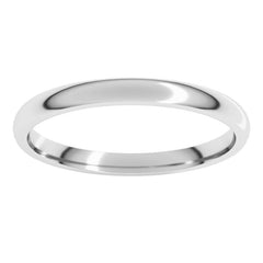 10K White Gold 2 mm Lightweight Comfort-Fit Half Round Band Size 4
