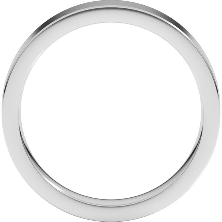 14K White Gold 4 mm Comfort-Fit Flat Band Size 8