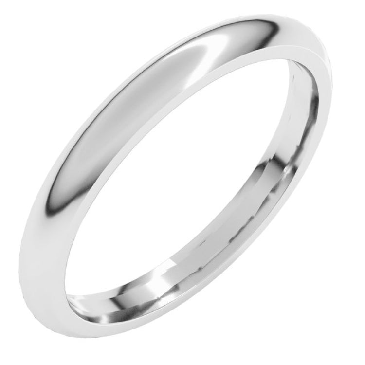 Platinum 2.5 mm Comfort-Fit Half Round Band Size 4