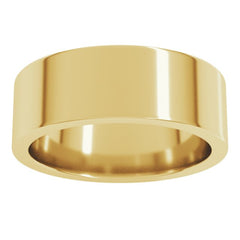 14K Yellow Gold 7 mm Comfort-Fit Flat Band Size 10