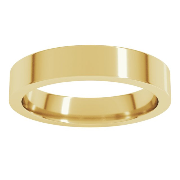 18K Yellow Gold 4 mm Comfort-Fit Flat Band Size 5