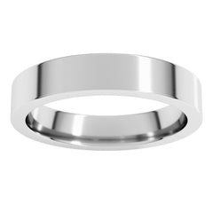 14K White Gold 4 mm Comfort-Fit Flat Band Size 5