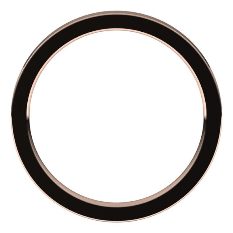 14K Rose Gold 2 mm Comfort-Fit Flat Band Size 6.5
