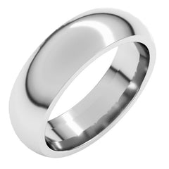 Sterling Silver 6 mm Comfort-Fit Half Round Band Size 6.5
