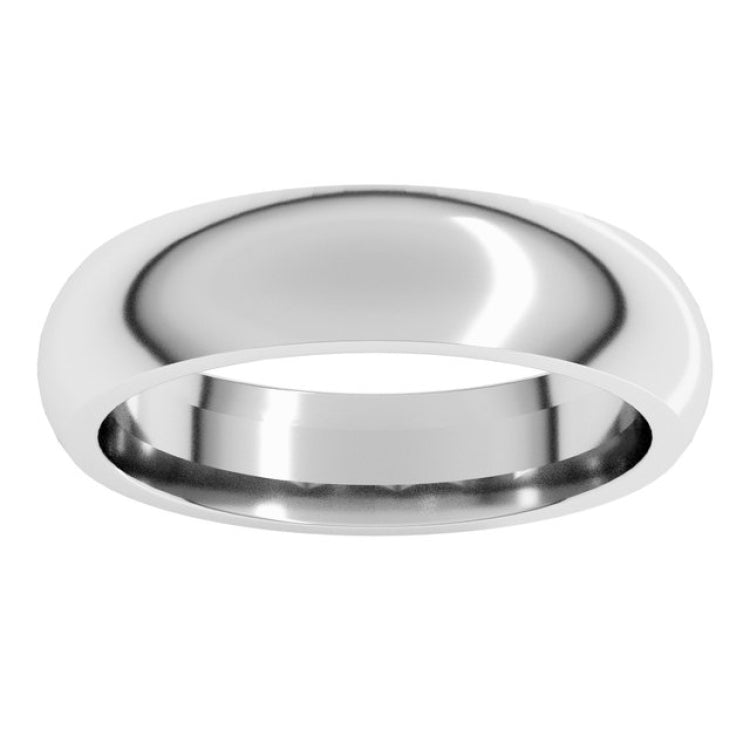 Sterling Silver 5 mm Comfort-Fit Half Round Band Size 8.5