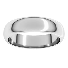 Sterling Silver 5 mm Half Round Band Size 12