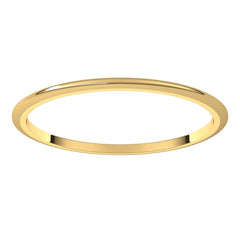 14K Yellow Gold 1 mm Half Round Band Size 7.5