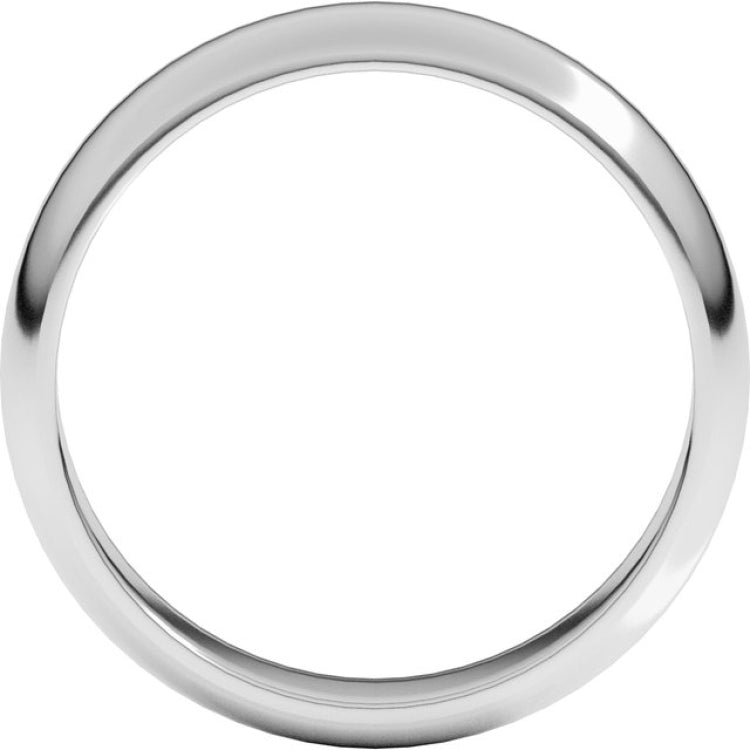 14K White Gold 5 mm Half Round Band Size 6