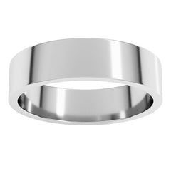 14K White Gold 5 mm Flat Band Size 8.5