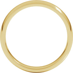14K Yellow Gold 4 mm Lightweight Comfort-Fit Half Round Band Size 8