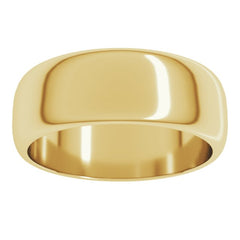 10K Yellow Gold 7 mm Half Round Band Size 10.5