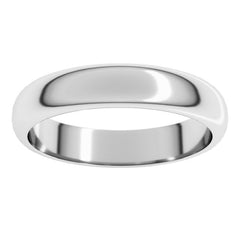 10K White Gold 4 mm Half Round Band Size 10.5
