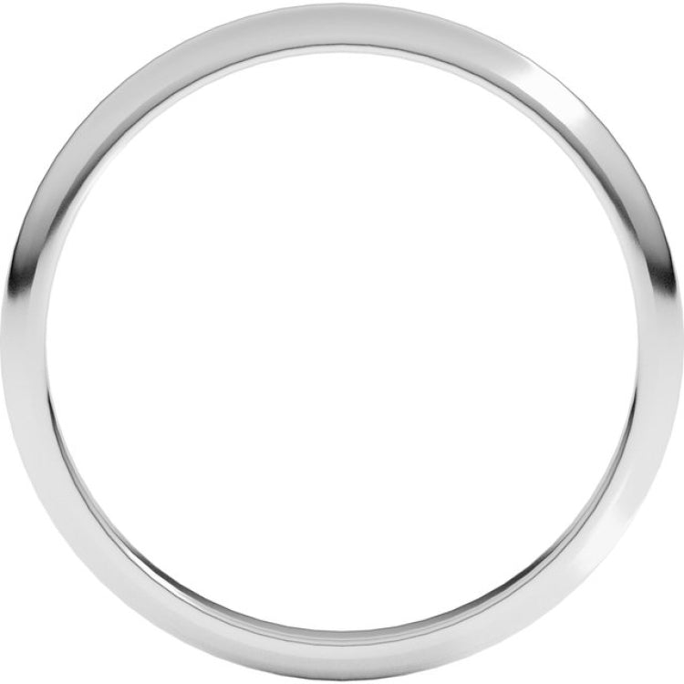 14K White Gold 2 mm Half Round Band Size 11