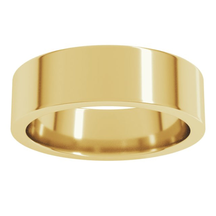 10K Yellow Gold 6 mm Comfort-Fit Flat Band Size 7