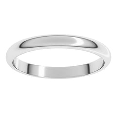 14K White Gold 2.5 mm Half Round Band Size 6