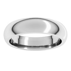 14K White Gold 5 mm Comfort-Fit Half Round Band Size 11