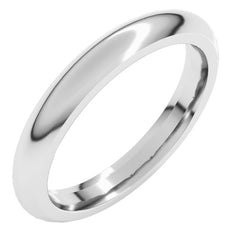 14K White Gold 3 mm Comfort-Fit Half Round Band Size 11
