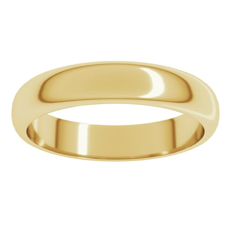 18K Yellow Gold 4 mm Half Round Band Size 6