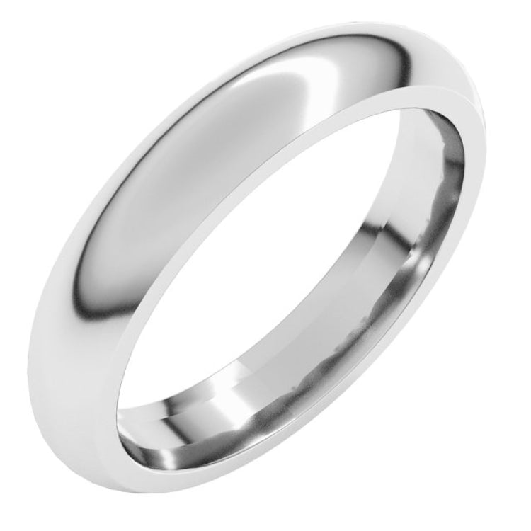Platinum 4 mm Comfort-Fit Half Round Band Size 5.5