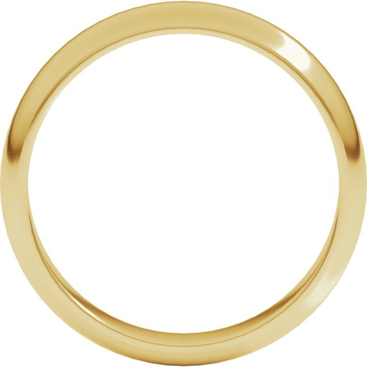 10K Yellow Gold 4 mm Half Round Band Size 10.5