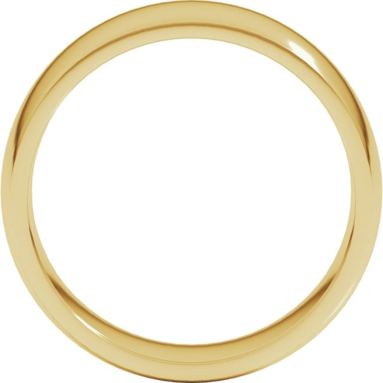 14K Yellow Gold 7 mm Lightweight Comfort-Fit Half Round Band Size 14