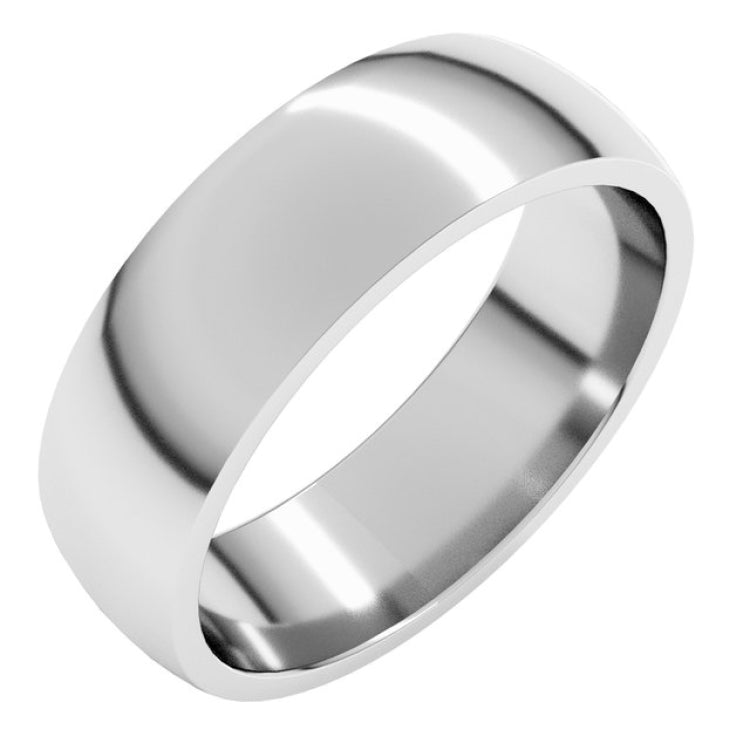 Platinum 6 mm Lightweight Comfort-Fit Half Round Band Size 9.5