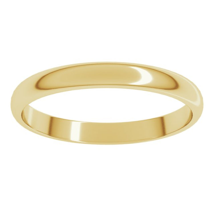 14K Yellow Gold 2.5 mm Lightweight Half Round Band Size 4