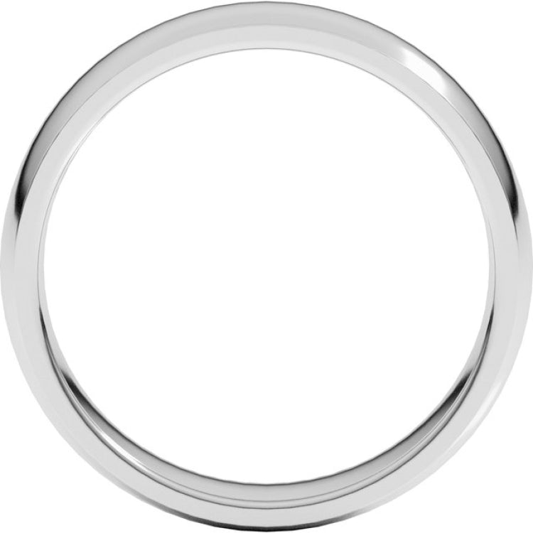Platinum 5 mm Lightweight Comfort-Fit Half Round Band Size 8.5